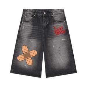 Men’s Vintage Wash Wide Leg Denim Shorts