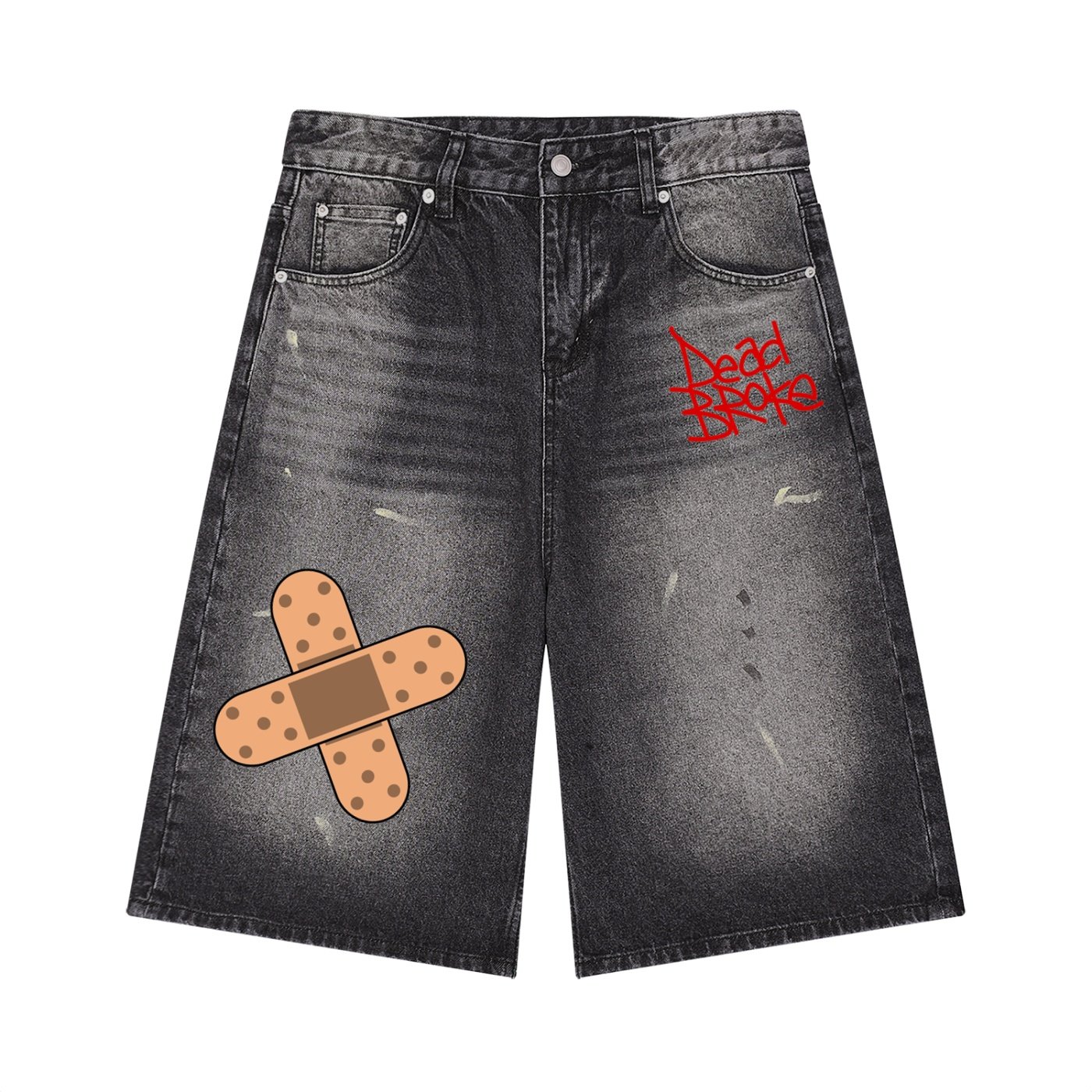 Men’s Vintage Wash Wide Leg Denim Shorts